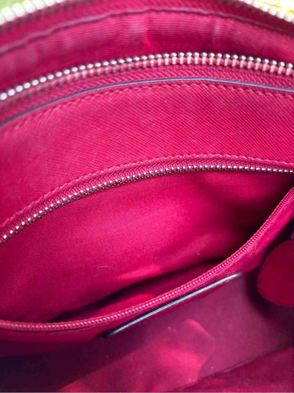 Coach Outlet Dark Red Leather Satchel/ Shoulder Bag with Charm - Picture 7 of 10